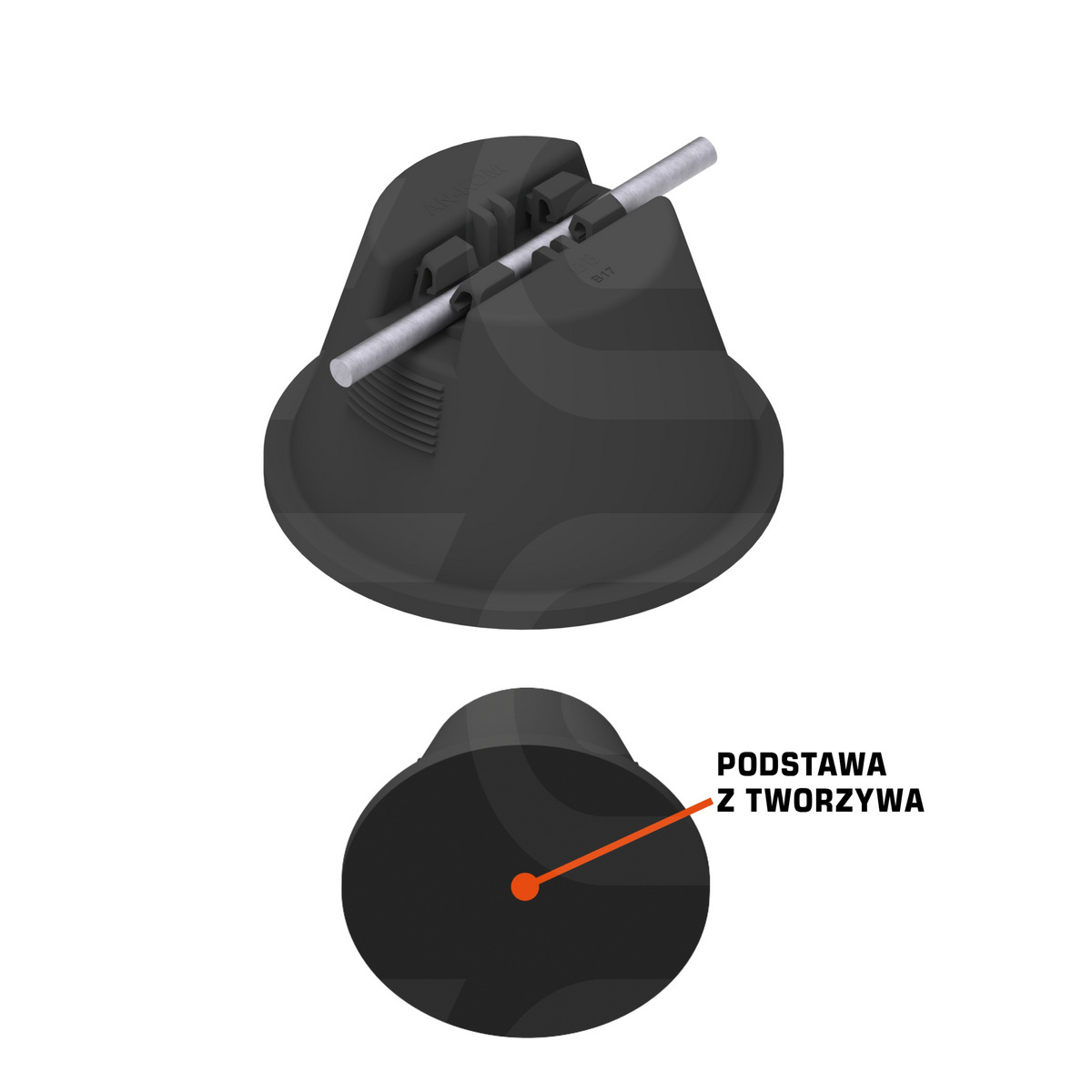 Uchwyt betonowy w tworzywie podst. z tworzywa /tb/